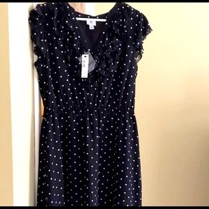 Black dress with white polka dots. Size 16 by Worthington